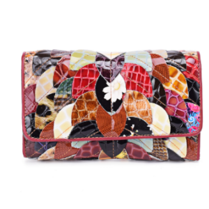 Portefeuille Cuir Patchwork Femme