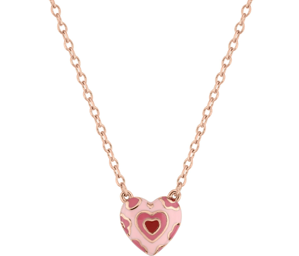 Collier plaqué Or rose pendentif coeur