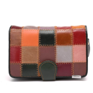 Portefeuille patchwork en cuir