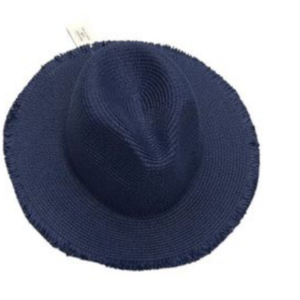 Chapeau tressé bleu marine