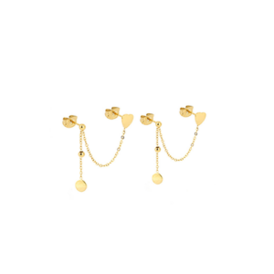 Boucles d’oreilles ZAG double coeur/pastille