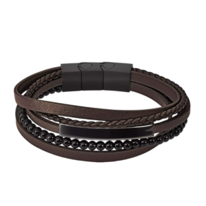 Bracelet Lotus multiliens marron foncé