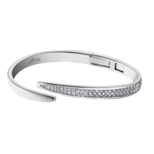 Jonc ouvert Lotus avec strass