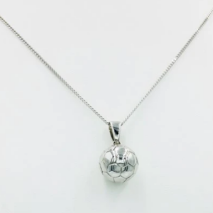 Collier Ballon de foot or blanc 375/1000