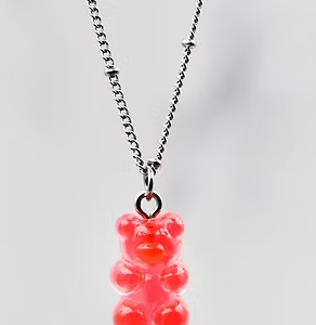 Collier Nounours rose