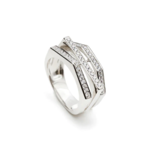 Bague trois liens avec oxyde
