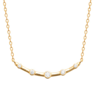 Collier plaqué or avec oxydes de zirconium