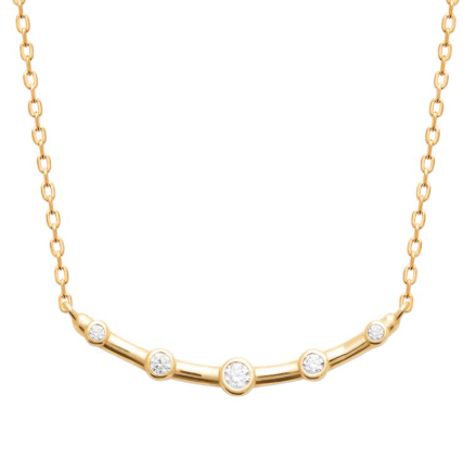Collier plaqué or avec oxydes de zirconium