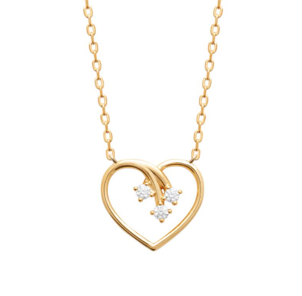 Collier plaqué or coeur avec oxydes de zirconium