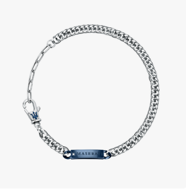 Bracelet Maserati plaque acier bleu