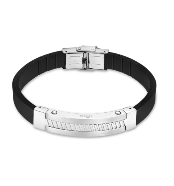 Bracelet Lotus silicone avec plaque en acier
