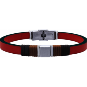 Bracelet Apollon Cuir italien rouge