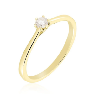 Bague Solitaire or jaune 750/1000 Oxyde