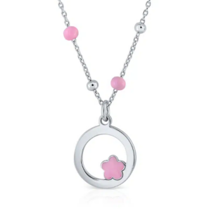 Collier Lapetra en argent fleur rose