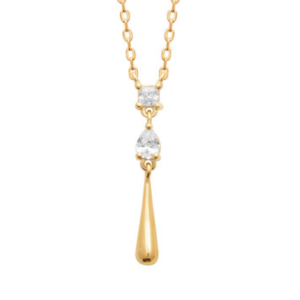Collier goutte en plaqué or avec oxydes