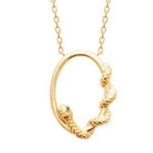 Collier cercle serpent plaqué or