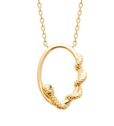 Collier cercle serpent plaqué or