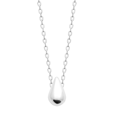 Collier Goutte en argent rhodié