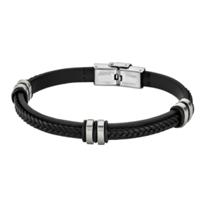 Bracelet Lotus en cuir et acier