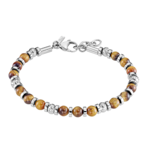 Bracelet Lotus oeil de tigre/acier