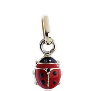Pendentif argent coccinelle rouge