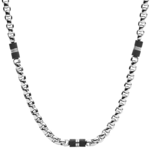 Collier détails noir en acier inoxydable