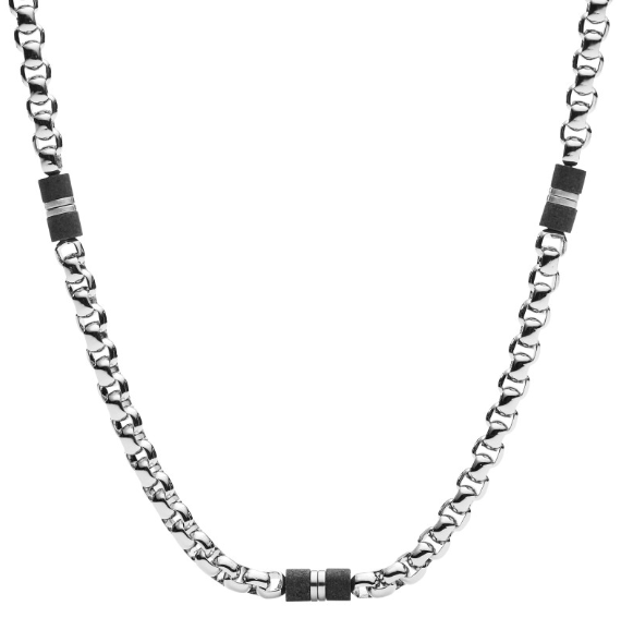 Collier détails noir en acier inoxydable