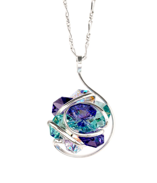 Collier Andréa Marazzini fleur bleu