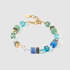 Bracelet GeoCUBE Coeur de Lion doré bleu/vert