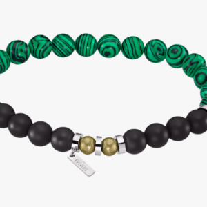 Bracelet Lotus Style boules noires / vertes