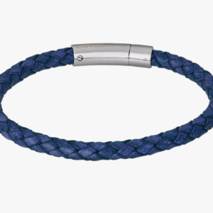 Bracelet Lotus Style cuir bleu