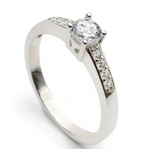 Bague solitaire argent -  Line Argent