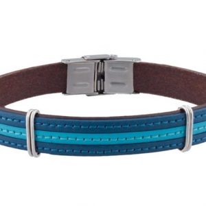 Bracelet Homme Apollon Cuir Bleu