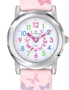 Montre enfant CERTUS Rose et Papillons