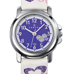 Montre enfant CERTUS Blanche et Coeurs