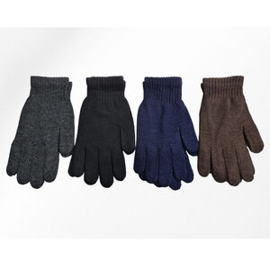 Gants en maille côtelée de motif uni