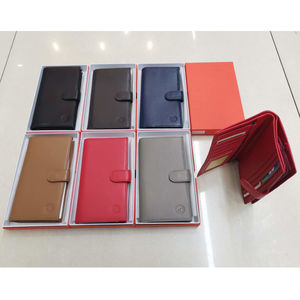 Portefeuille lisse en cuir de vachette