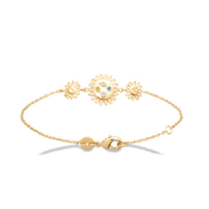 Bracelet plaqué or avec fleurs