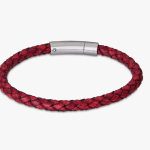 Bracelet Homme Cuir Rouge Lotus