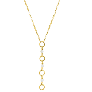 Collier Acier Doré avec pendentif en cercle