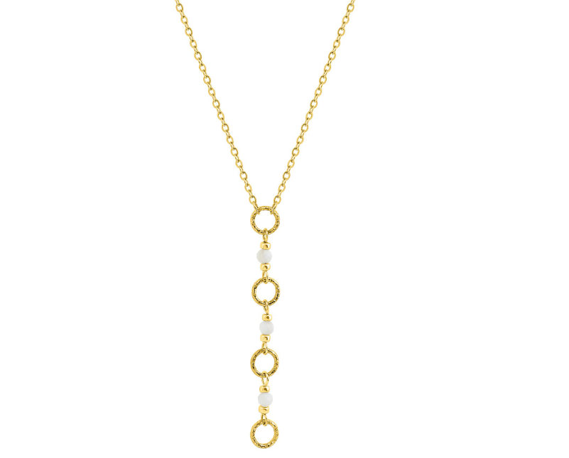 Collier Acier Doré avec pendentif en cercle