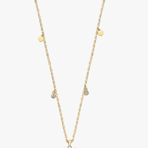 Collier Doré Fantaisie Lotus Coeur