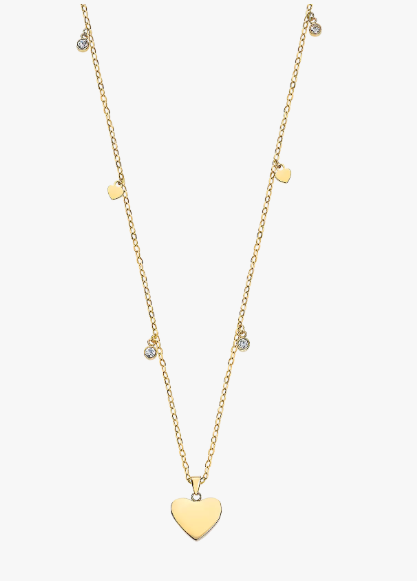 Collier Doré Fantaisie Lotus Coeur