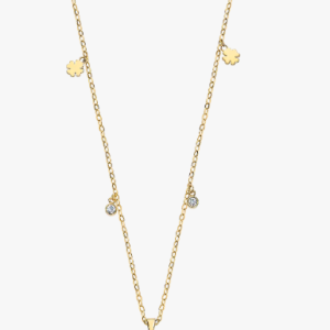 Collier Doré Fantaisie Lotus Tréfle