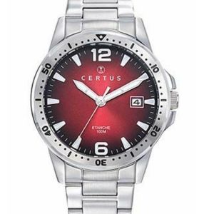 Montre Homme Certus Acier et Rouge