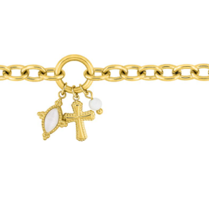 Bracelet Acier Doré et Breloques
