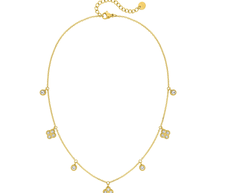 Collier Femme avec breloques, Acier Doré