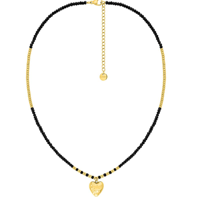 Collier Femme Coeur, Acier Doré