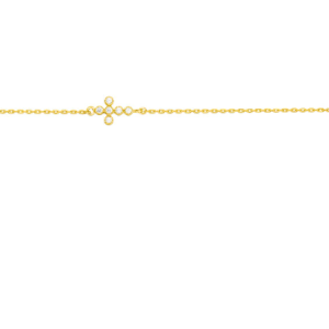 Bracelet Femme Croix, Plaqué Or