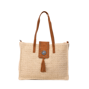 Sac Cabas en paille de papier crocheté